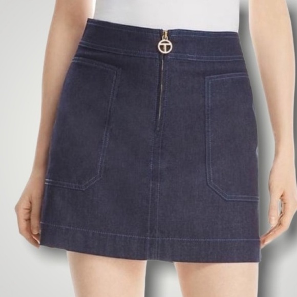 Tory Burch A-line Denim Skirt - Picture 1 of 8